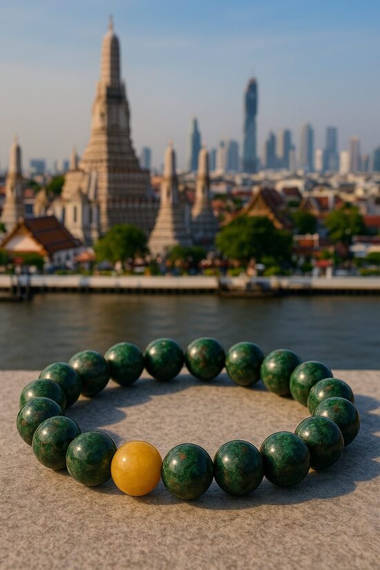 Dabīgo pērļu rokassprādze "Bangkokas Saules Aizbildnis"